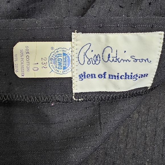 Vintage Bill Atkinson Glen of Michigan black swiss dot ruffled button down 10 - Picture 7 of 7